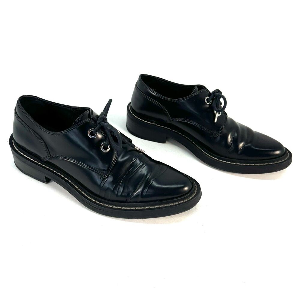 Rag & Bone Kenton Leather Lace-Up Oxford Black white brogues Size EU 38.5 US 8 - Picture 6 of 10